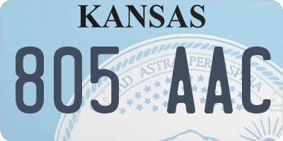 KS license plate 805AAC