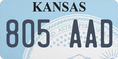 KS license plate 805AAD