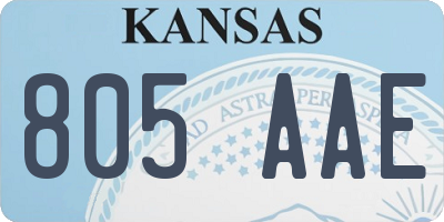 KS license plate 805AAE