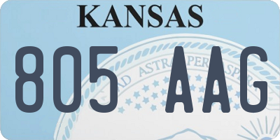 KS license plate 805AAG