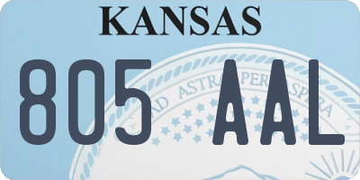 KS license plate 805AAL