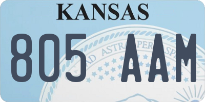 KS license plate 805AAM