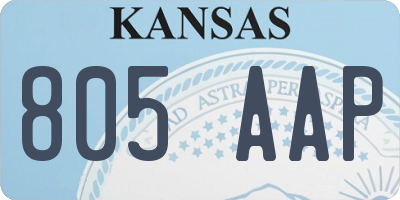 KS license plate 805AAP