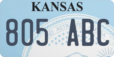KS license plate 805ABC