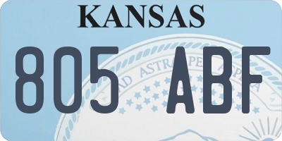 KS license plate 805ABF