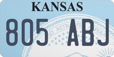 KS license plate 805ABJ