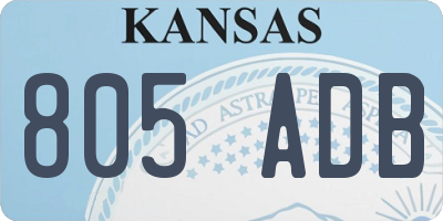 KS license plate 805ADB