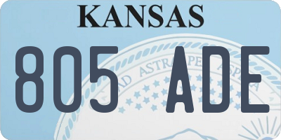 KS license plate 805ADE