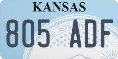 KS license plate 805ADF