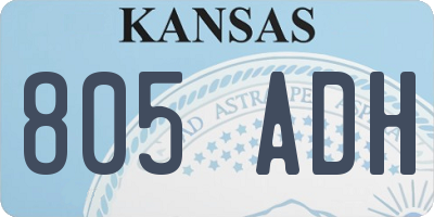 KS license plate 805ADH