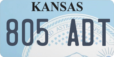 KS license plate 805ADT