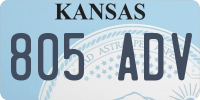KS license plate 805ADV