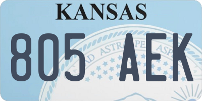 KS license plate 805AEK