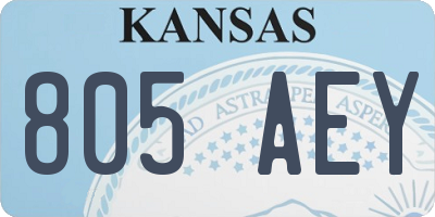 KS license plate 805AEY