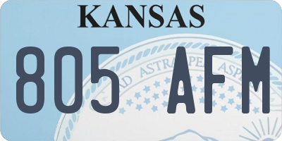 KS license plate 805AFM