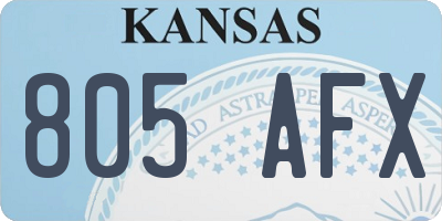 KS license plate 805AFX