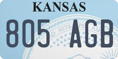 KS license plate 805AGB