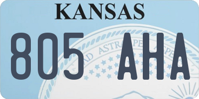 KS license plate 805AHA