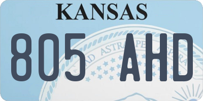 KS license plate 805AHD
