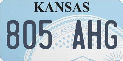 KS license plate 805AHG