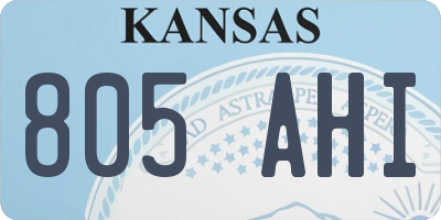 KS license plate 805AHI