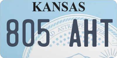 KS license plate 805AHT