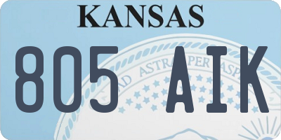 KS license plate 805AIK