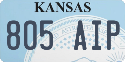 KS license plate 805AIP