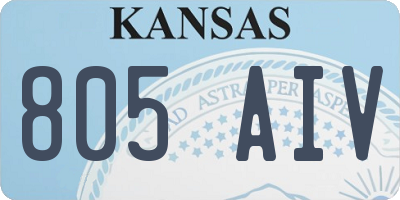 KS license plate 805AIV