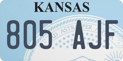 KS license plate 805AJF