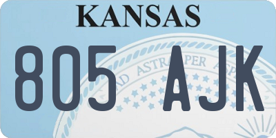KS license plate 805AJK