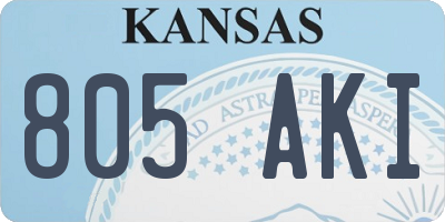 KS license plate 805AKI
