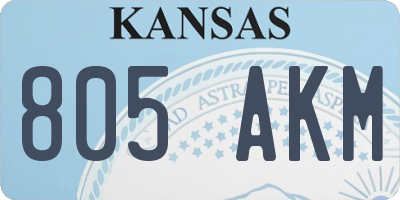 KS license plate 805AKM