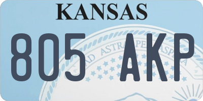 KS license plate 805AKP