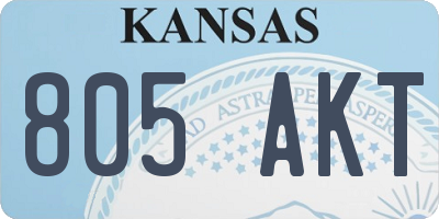KS license plate 805AKT