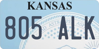 KS license plate 805ALK