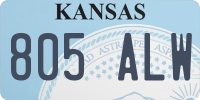 KS license plate 805ALW