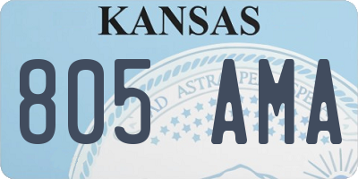 KS license plate 805AMA
