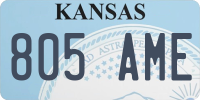 KS license plate 805AME