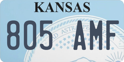 KS license plate 805AMF