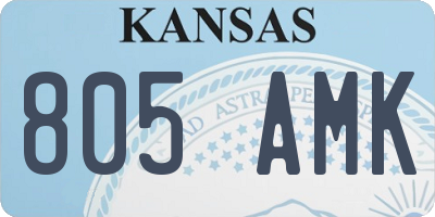 KS license plate 805AMK