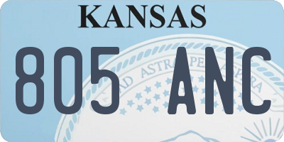 KS license plate 805ANC