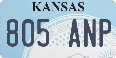 KS license plate 805ANP