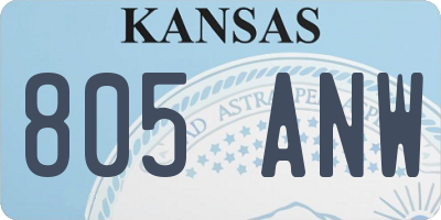 KS license plate 805ANW