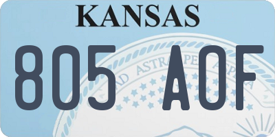 KS license plate 805AOF