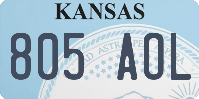 KS license plate 805AOL