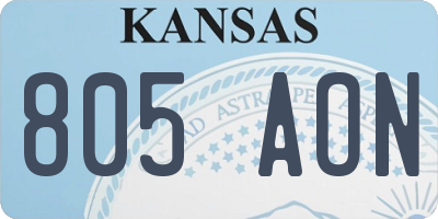 KS license plate 805AON