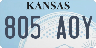 KS license plate 805AOY