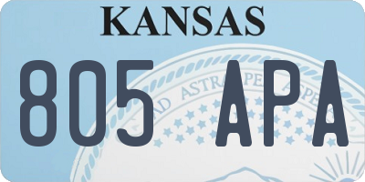 KS license plate 805APA