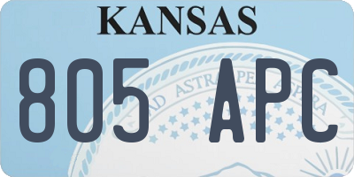 KS license plate 805APC